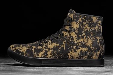 Nobull High-Top Canvas Men's Trainers Gold Black | Australia (ZW6592)